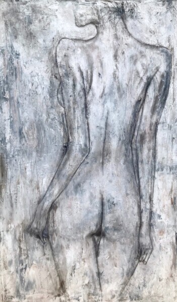 Pintura titulada "Camilia, 'Round Mid…" por Matthias Lupri, Obra de arte original, Carbón Montado en Bastidor de camilla de…