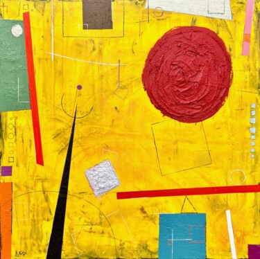 Картина под названием "Okeo Square '52" - Matthias Lupri, Подлинное произведение искусства, Масло Установлен на Деревянная р…