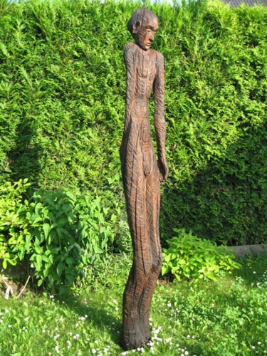 Skulptur mit dem Titel "Wächter" von Matthias Trott, Original-Kunstwerk, Holz