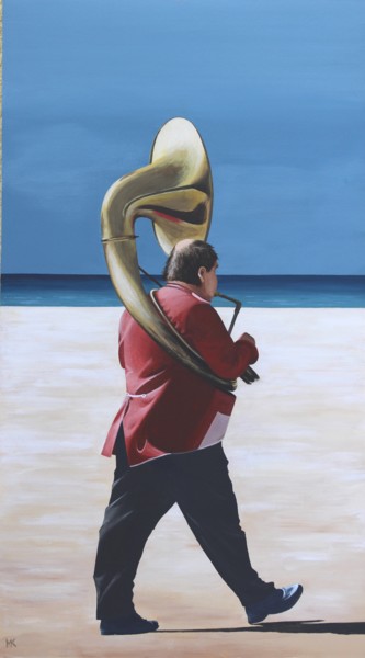 Malerei mit dem Titel "Strandläufer" von Matthias Kreher, Original-Kunstwerk, Acryl