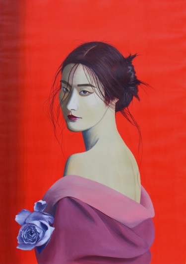 Painting titled "Chinese Girl" by Matthias Kreher, Original Artwork, Acrylic