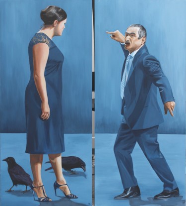 Diptychon-Der Streit (The Dispute) Painting titled "Diptychon-Der Strei…" by Matthias Kreher, Original Art, Acrylic