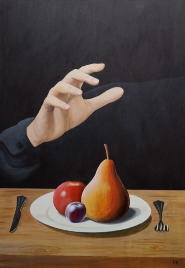 Malerei mit dem Titel "Zugriff" von Matthias Kreher, Original-Kunstwerk, Acryl