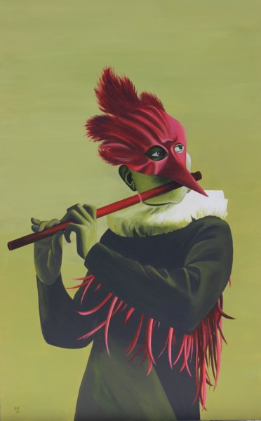 Painting titled "Feuervogel (Firebir…" by Matthias Kreher, Original Artwork, Acrylic
