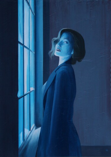 Painting titled "Blaue Stunde (Blue…" by Matthias Kreher, Original Artwork, Acrylic