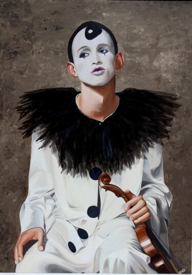 Peinture intitulée "Pierrot" par Matthias Kreher, Œuvre d'art originale, Acrylique