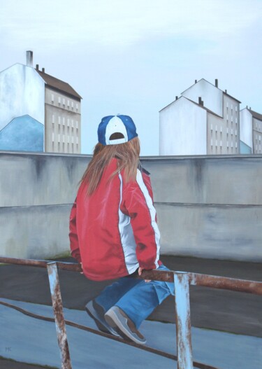 Malerei mit dem Titel "Stadtkind (Urban Ch…" von Matthias Kreher, Original-Kunstwerk, Acryl