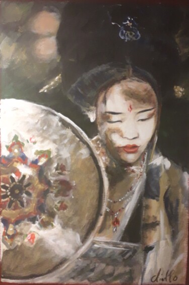 Painting titled "Rêve japonais" by Matthieu Aiello, Original Artwork, Acrylic Mounted on Wood Stretcher frame