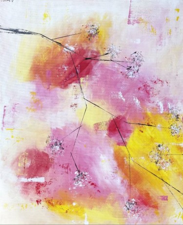 Painting titled "Cherry Blossom saku…" by Matthieu Joncour, Original Artwork, Acrylic