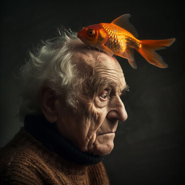 Digital Arts titled "Poisson rouge" by Matthieu Marcé, Original Artwork, AI generated image