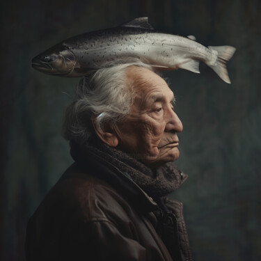 Digital Arts titled "Le saumon" by Matthieu Marcé, Original Artwork, AI generated image