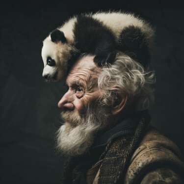 Digital Arts titled "Le panda" by Matthieu Marcé, Original Artwork, AI generated image