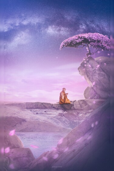 Sakura Monk Arts numériques intitulée "Sakura Monk" par Matthieu-Xavier Meignen, Œuvre d'art originale, Photo montage