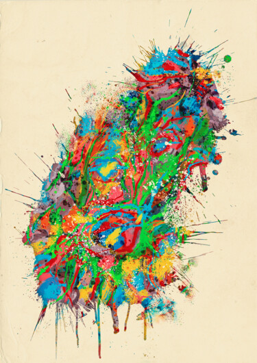 Arts numériques intitulée "Rainbow Vomit Serie…" par Bibs, Œuvre d'art originale, Peinture numérique