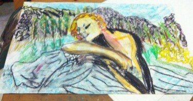 Disegno intitolato "l-adormenta-nella-f…" da Mattia Baldin, Opera d'arte originale, Matite colorate