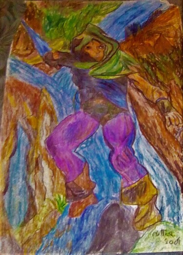 Рисунок под названием "the-thief.jpg" - Mattia Baldin, Подлинное произведение искусства, Цветные карандаши