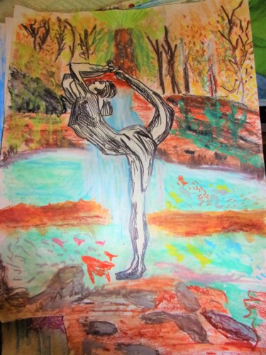 Drawing titled "joga-03-in-the-fore…" by Mattia Baldin, Original Artwork, Pastel