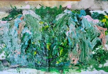 Картина под названием "Paesaggio con monta…" - Mattia Baldin, Подлинное произведение искусства, Акварель