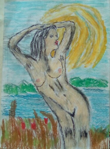 Disegno intitolato "la-forma-del-sole." da Mattia Baldin, Opera d'arte originale, Pastello