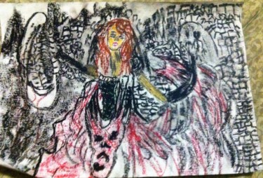 Disegno intitolato "la-morte-ti-fa-bella" da Mattia Baldin, Opera d'arte originale, Matite colorate