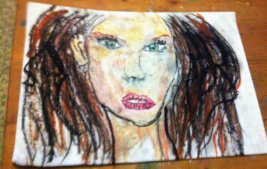 Disegno intitolato "volto-di-donna.jpg" da Mattia Baldin, Opera d'arte originale, Pastello