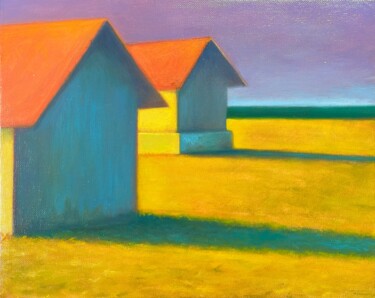 Painting titled "Morning Sunrise in…" by Mattia Riccadonna, Original Artwork, Oil