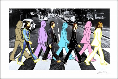 Painting titled "MATTONI Beatles - f…" by Mattoni, Original Artwork, Digital Painting