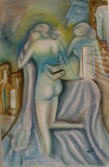 Peinture intitulée "Secrets de femme" par Maty, Œuvre d'art originale, Huile