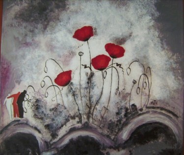 Peinture intitulée "Fleurs sybillines" par Maty, Œuvre d'art originale, Huile