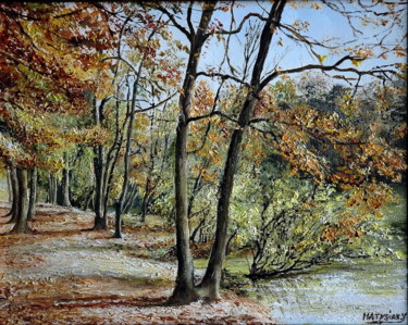 Peinture intitulée "LIEU DE PROMENADE" par Yvette Matysiak, Œuvre d'art originale, Huile