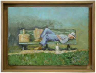Peinture intitulée "Le guetteur couché" par Matzneva, Œuvre d'art originale