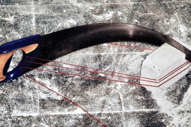 "SCIE BLOC LAINE ROU…" başlıklı Heykel Maud Goldberg tarafından, Orijinal sanat, Paslanmaz Çelik