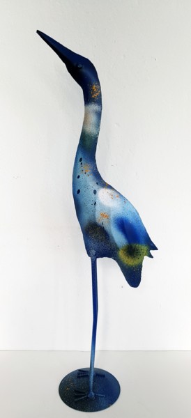 Skulptur mit dem Titel "Bluegrue" von Maud Llorente, Original-Kunstwerk, Acryl