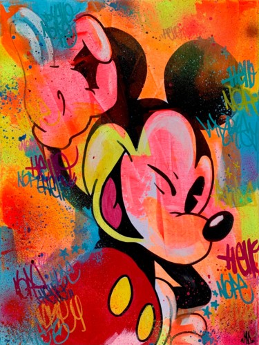"MickeyOK" başlıklı Tablo Maud Llorente tarafından, Orijinal sanat, Akrilik Ahşap Sedye çerçevesi üzerine monte edilmiş