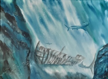 Peinture intitulée "L'autre monde" par Maud Obraztsov, Œuvre d'art originale, Aquarelle Monté sur Châssis en bois