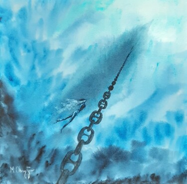 Pintura titulada "Vers la lumière" por Maud Obraztsov, Obra de arte original, Acuarela Montado en Bastidor de camilla de mad…