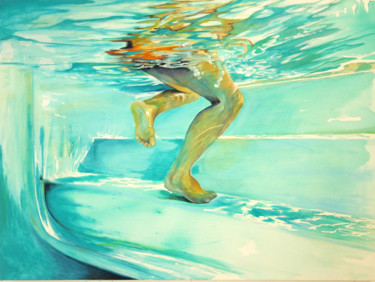 Malerei mit dem Titel "l'escalier" von Maude Ovize, Original-Kunstwerk, Öl