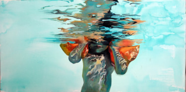 Peinture intitulée "entre deux" par Maude Ovize, Œuvre d'art originale, Aquarelle