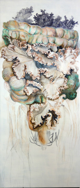 Dessin intitulée "entrailles fleuries" par Maude Ovize, Œuvre d'art originale