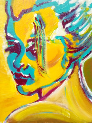 Painting titled "Portrait" by Jean, Original Artwork, Acrylic