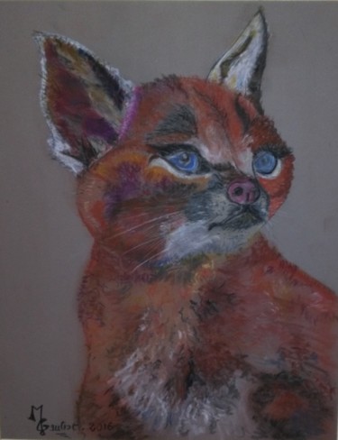 Peinture intitulée "mon chat  Karl-raca…" par Maugau, Œuvre d'art originale