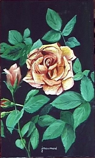 绘画 标题为“ROSE CHAIR” 由Jacques Maumené, 原创艺术品, 油