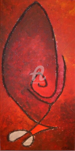 Painting titled "Rosso 1" by Maura Pironi, Original Artwork, Oil