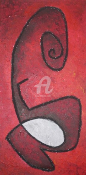 Malerei mit dem Titel "Rosso 2" von Maura Pironi, Original-Kunstwerk, Öl