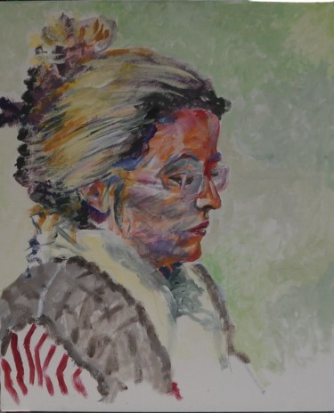 Pintura titulada "Portrait d'elle" por Jean-Louis Maurer, Obra de arte original, Acrílico