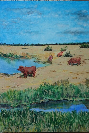 Peinture intitulée "La vache !" par Jean-Louis Maurer, Œuvre d'art originale, Acrylique