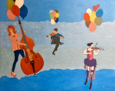 Pintura titulada "The joy of living" por Maurice Bellolo, Obra de arte original, Oleo Montado en Bastidor de camilla de made…
