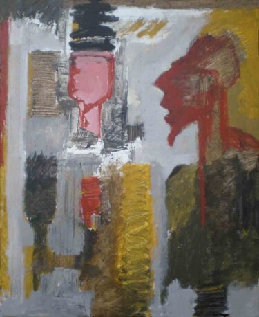 Peinture intitulée "profil rouge" par Maurice Boulogne, Œuvre d'art originale