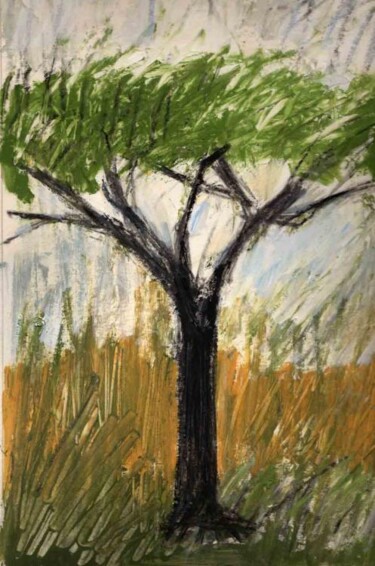 Peinture intitulée "arbre55 - 20 x 30 cm" par Maurice Boulogne, Œuvre d'art originale