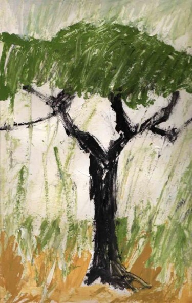 Peinture intitulée "arbre57 - 20 x 30 cm" par Maurice Boulogne, Œuvre d'art originale